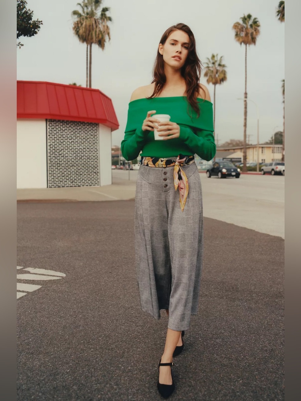 Maeve Anthropologie Cropped Menswear Plaid Wide Leg Trousers Size XL Preppy
